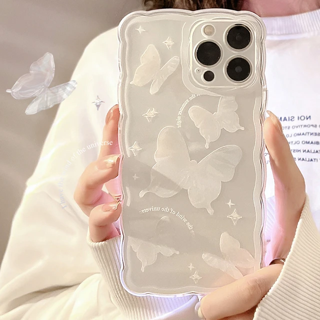 Butterfly Crystal Clear Case For iPhone 11 Fundas iPhone 15 14 13 12 Pro  Max XS X XR 7 8 Plus SE 2022 2020