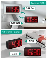 ORIA Digital Alarm Clock Battery Powered LED Alarm Clock Large Display Small Clock With Dual Alarm，DST, Snooze for Home Office 2