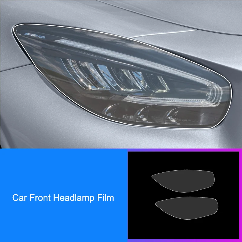

2pcs Car Front Headlamp Film for Mercedes Benz AMG GT TPU Transparent Protect Film Exterior Accessories Lamp Strips Car Sticker
