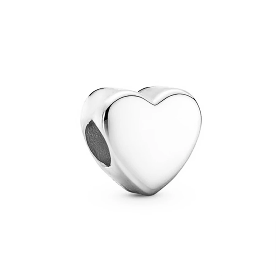 DIY Sparkling Gold Rose Gold Silver Heart Shape Charm Bead Fit Original 925 Sterling Silver Bracelet Women Fashion Jewelry Gift 5