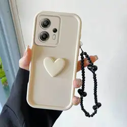 3 - Piece Set: Phone Case, Black Lanyard, and Stand - Motorola Moto G24 Power (WHITE)