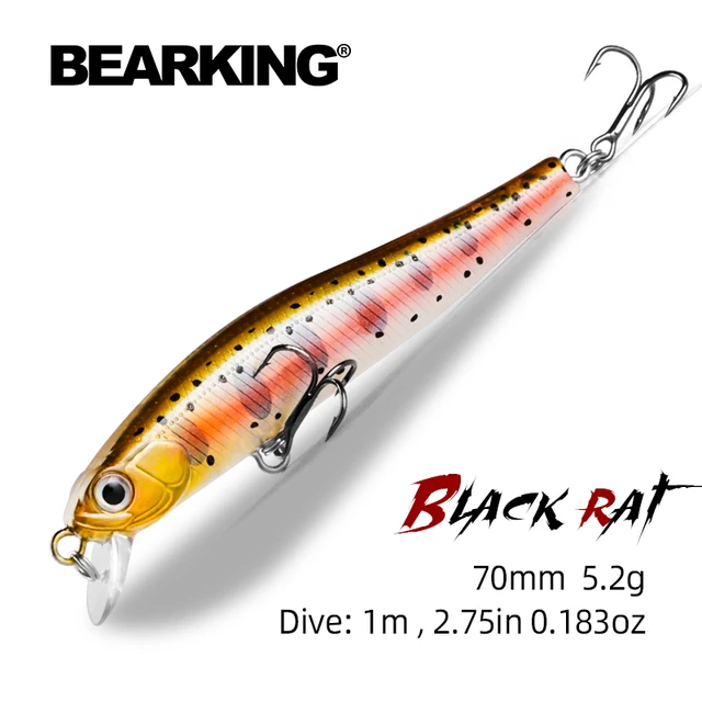 BEARKING hot model 70mm 5.2g professional quality magent weight fishing  lures minnow crank Artificial Bait