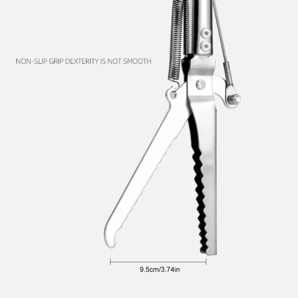 Description Picture 6 of item1.2m Stainless Steel Foldable Snake Tongs Stick Snake Taking Rod Folding Snake-Trapping Rod Wide Jaw Catching Clip Trapping Tool