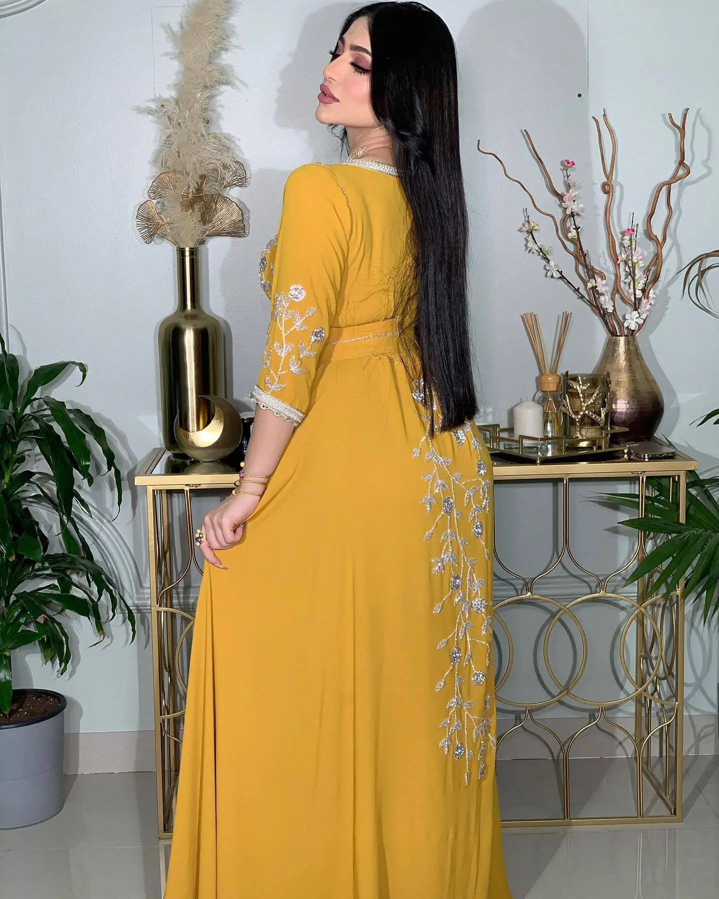 India Muslim Abaya Dress Dubai Women Evening Party Wedding Dresses Luxury Lace-up Turkey Diamond Abayas Morocco Kaftan African