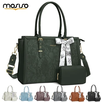 Borse tote MOSISO da 15,6 17,3 pollici per pelle PU impermeabile di grande capacità per borsa da donna Bussiness Office Design Moda donna