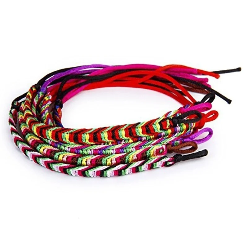 4 Pcs Colorful Handmade Braided Friendship Bracelets Ankle Bracelet Prayer Bracelet Party Gifts