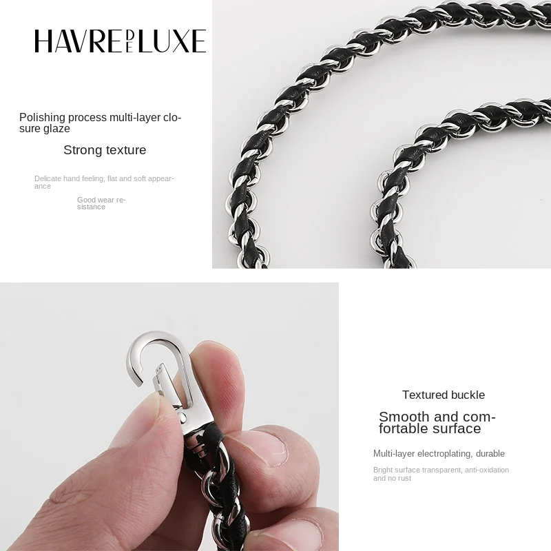 Leather Perforating Chain Accessory Bag Cross-body Chain Shoulder Bag Strap Transformation Bag Chain