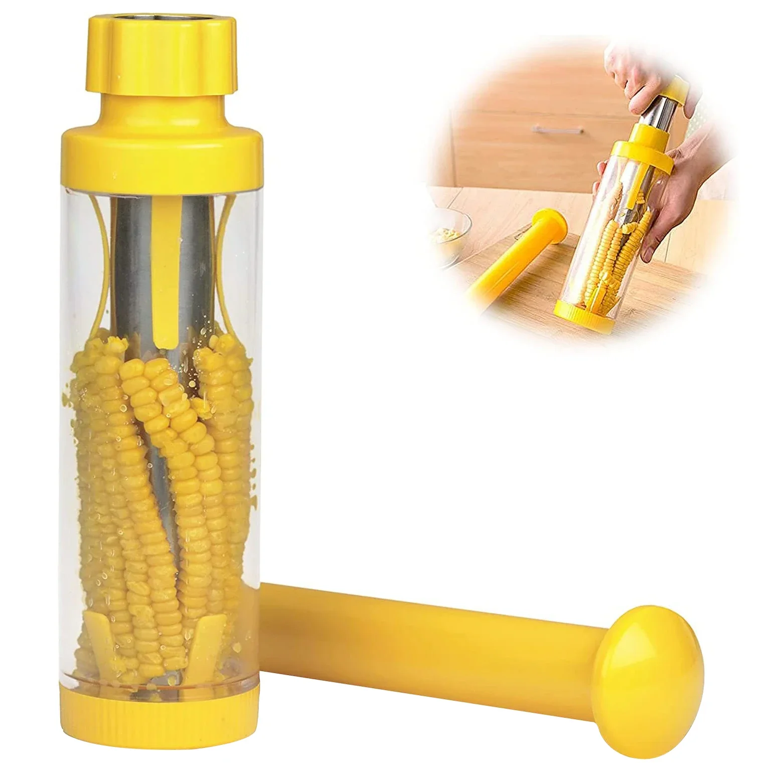 

Home Kitchen Gadget Corn Peeler Round Stainless Steel Stripper Cob Cutter Thresher Vegetable Planer Corn Kernel Stripper Remover