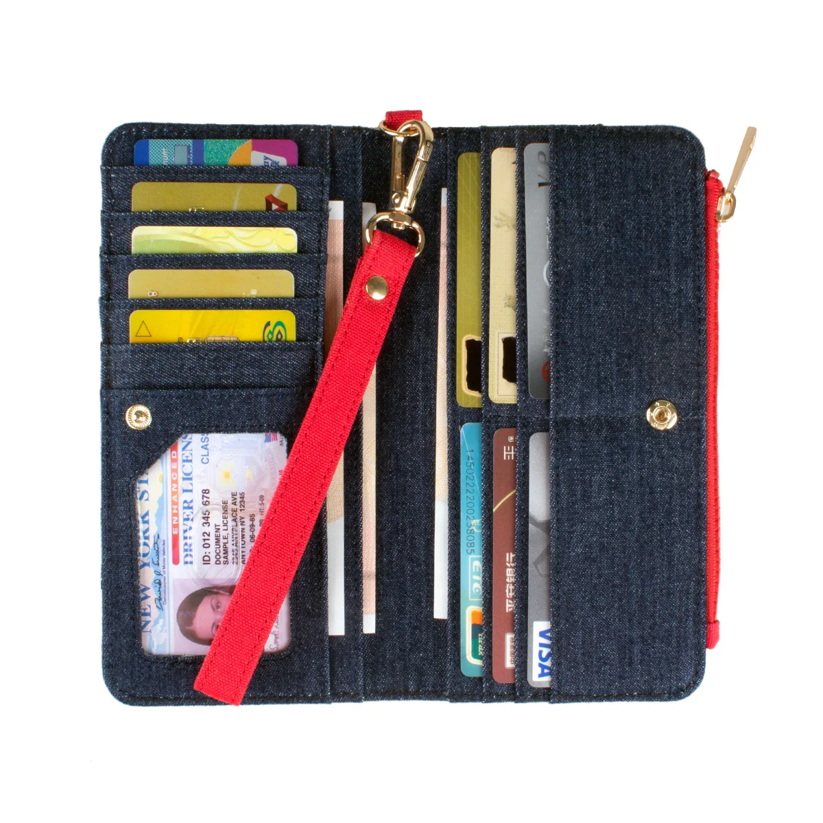 High quality denim style women's wallet, personalized large capacity women's card holder zero wallet