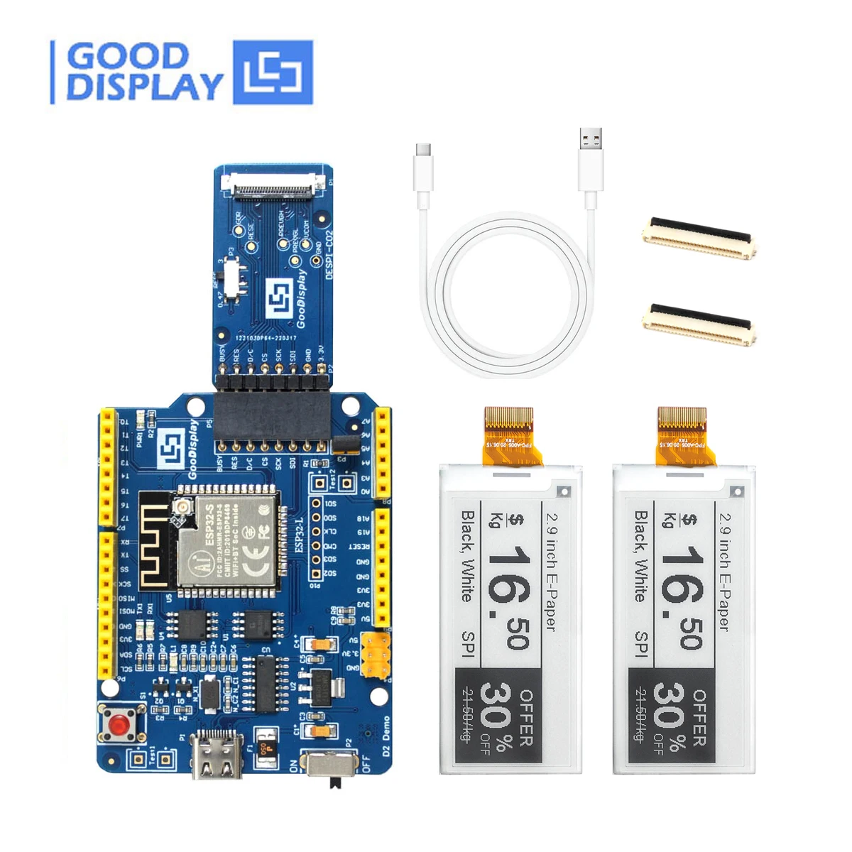 Platform E-paper Screen Raspberry Pi Spi Eink Display Esp32 Demo Kit ... image.