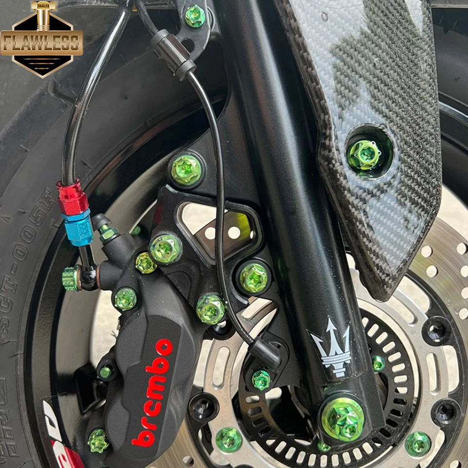 FLAWLESSTI Gr5 CNC Titaniun Bolts Crankcase Airbox Visor Handle