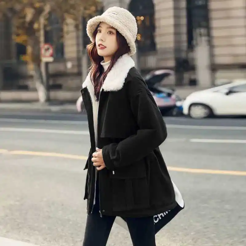 Thicken Velvet Warm Trench Coat For Women Winter Snow Wear Overcoat Berber Fleece Trench Femme Thermal Jacket Abrigo Mujer