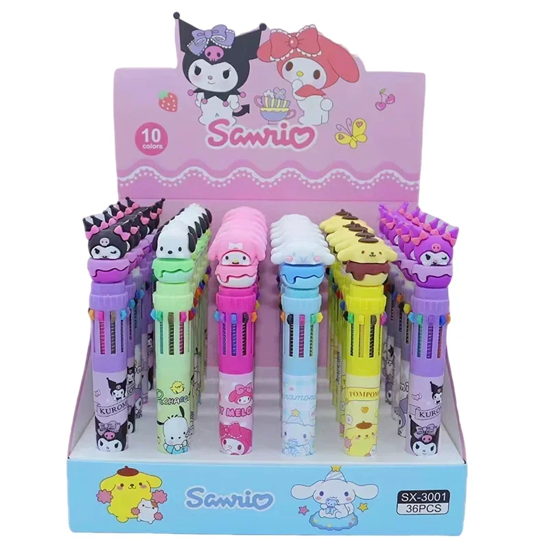 

Sanrio 10-Color 36pcs Ballpoint Pen Cartoon Kuromi Melodycinnamoroll Multicolor Student Handwritten Pen 0.7mm Graduation Gift