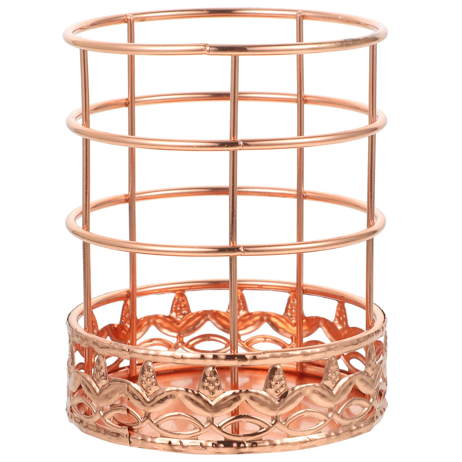 

Office Supply Organizer Rose Gold Pen Holder Supplies Desk Cup Wrought Iron Mesh