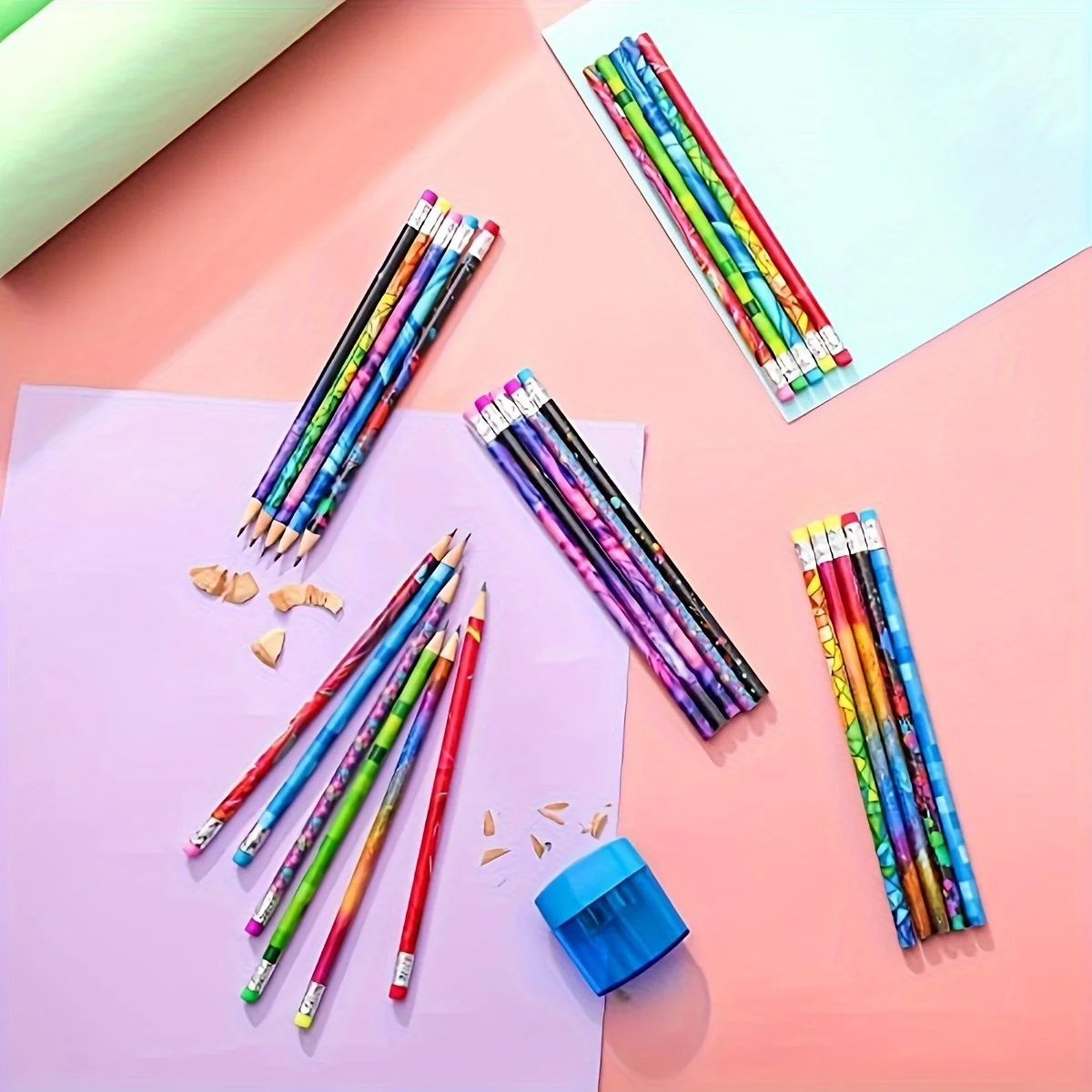30/60pcs Wooden Pencils with Erasers: Sketching Pencils for Students, Combination Pencils for Writing, School Supplies, Statione - 5