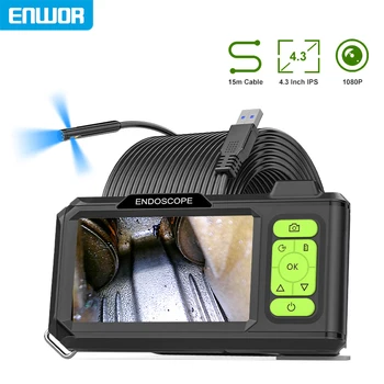 4.3'' IPS Industrial Endoscope Camera HD1080P Split Design Autofocus Camera 1920P 1-15m Rigid Waterproof Borescope for Check Car 1