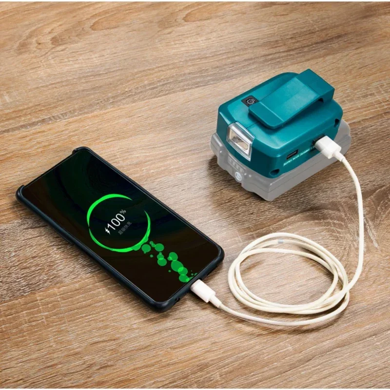 듀얼 USB 충전기 어댑터 컨버터 전원, 마키타 18V BL1815 BL1830 BL1840 배터리, LED 작업등 포함, ADP05, 1 개, 2 개