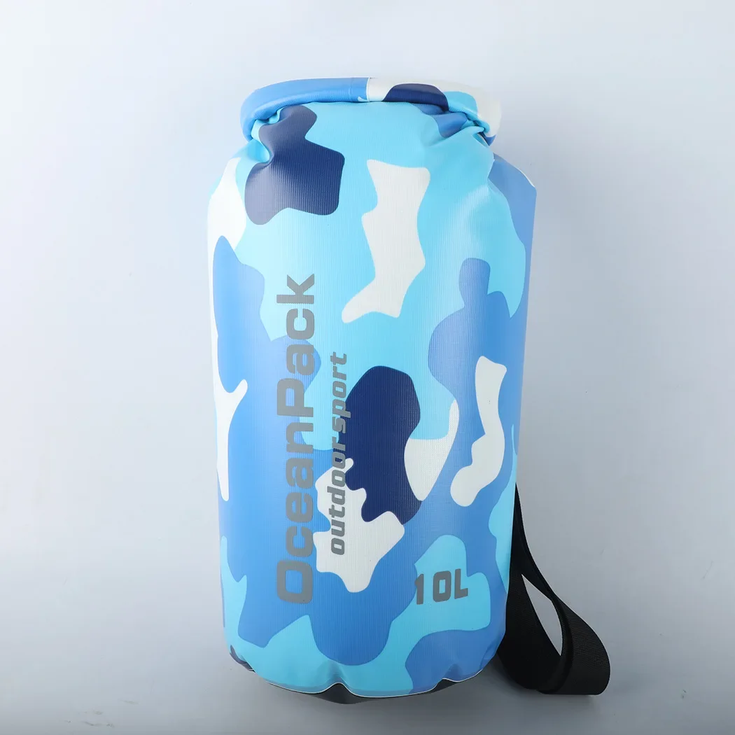thumbnail image 1 of Bolsa seca impermeable, paquete de mochila de saco seco enrollable de camuflaje para kayak, navegación flotante, natación, Rafting, pesca, playa, 1 of 5