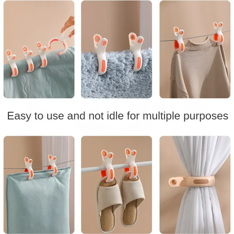 Beach Towel Clips Plastic Strong Windproof Clothes Pegs Quilt Hanging Clip Reusable Non-slip Fixed Drying 1/3pc