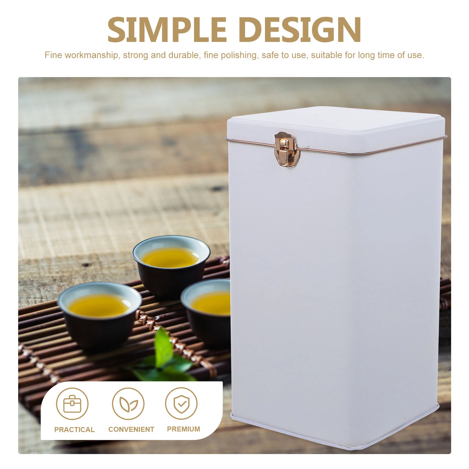 

Empty Tin Box Lid Airtight Spice Tea Storage Box Rectangle Cookie Tin Metal Tin Coffee Grounds Container Candy Cookie