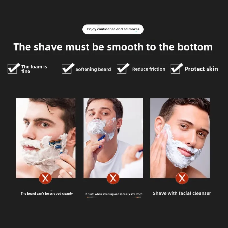 3Pcs set Sandalwood Shaving Soap Bubble Bowl Beard Brush Shaving Softening Beard Manual Foaming Tool