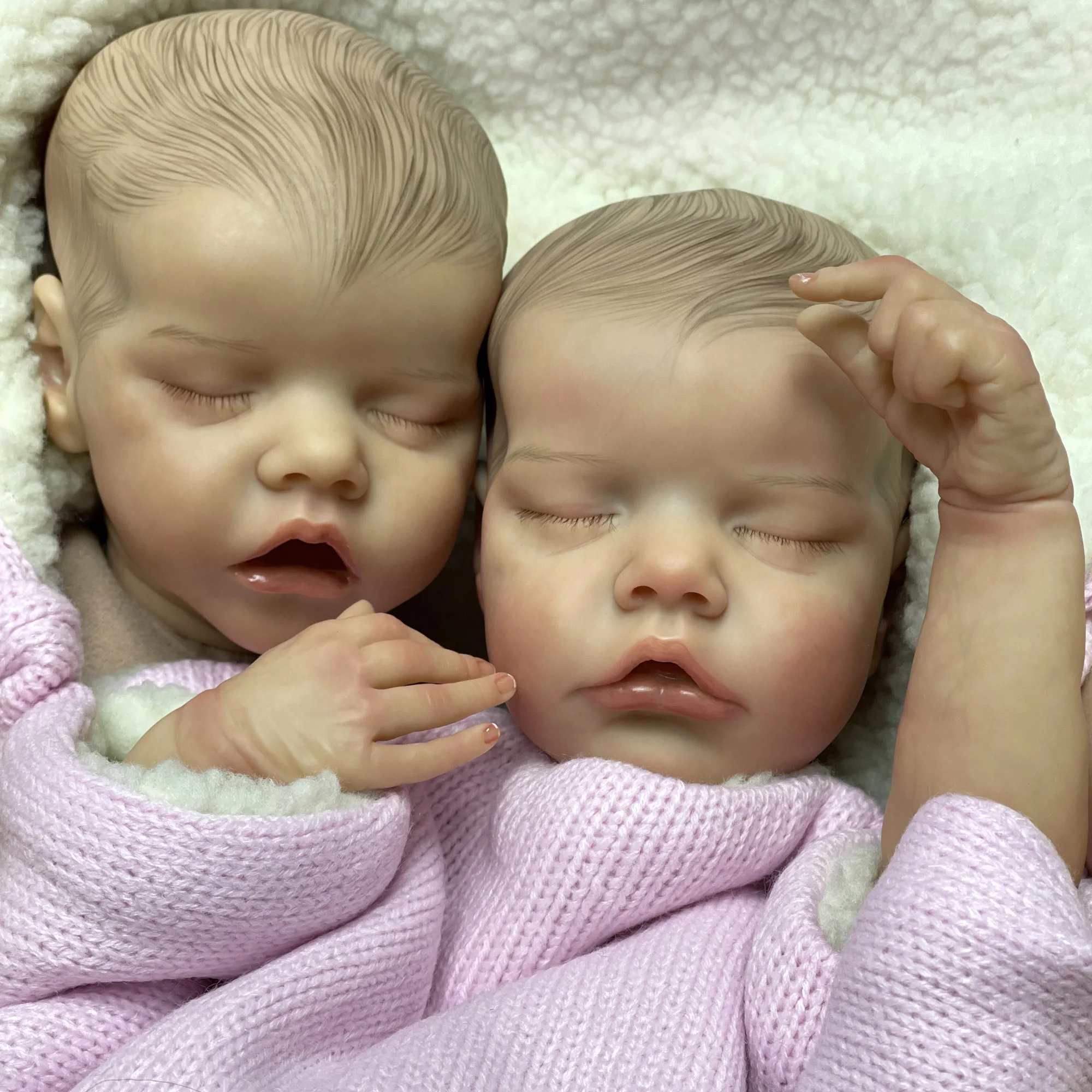 40Cm Twins A & B Reborn Dolls Handmade Realistic Bebe Reborn Dolls Con Painted Hair Muechecas Kfoughesalescome