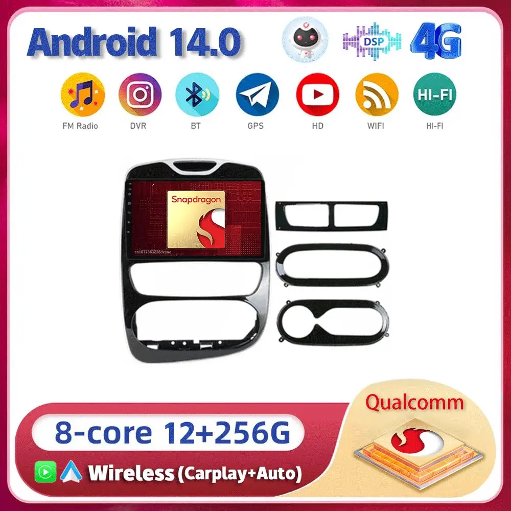 

Android 14 Carplay Auto WIFI+4G For Renault Clio 3 4 2012 2013 2015 2016 2017 2018 Car Radio GPS Stereo Multimedia Player 2din