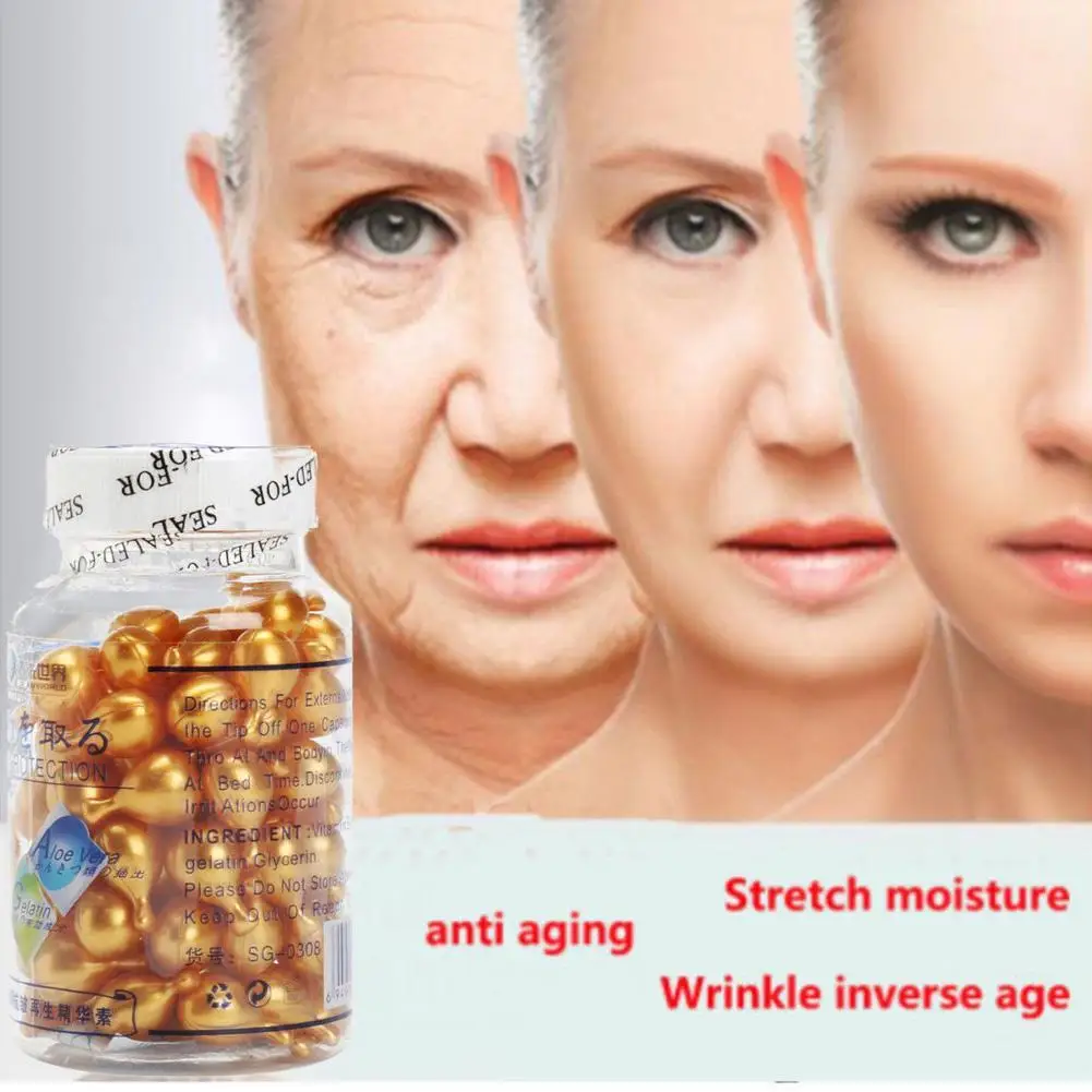90pcs Vitamin E Capsules Whitening Skin Face Serum Anti-Wrinkle Anti-Aging Serum for Face Eye Treatment Moisturizing Skin images - 6