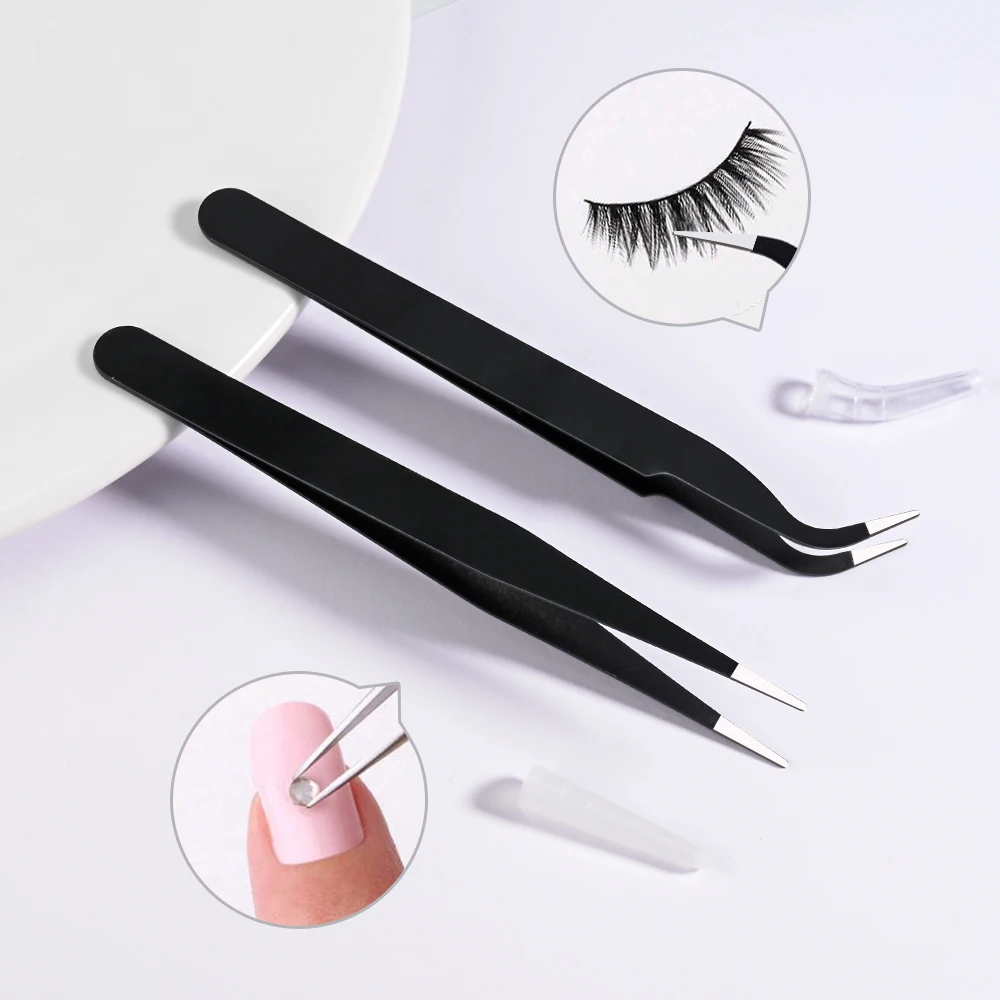Nail Art Tweezers 1/2Pcs Macarons Eyelash/Nail Art Tweezers 12cm Stainless Steel Nail Tweezers 1*Set Pick Up Stickers&Rhinestone Manicure eyelash tweezers nail art tweezers