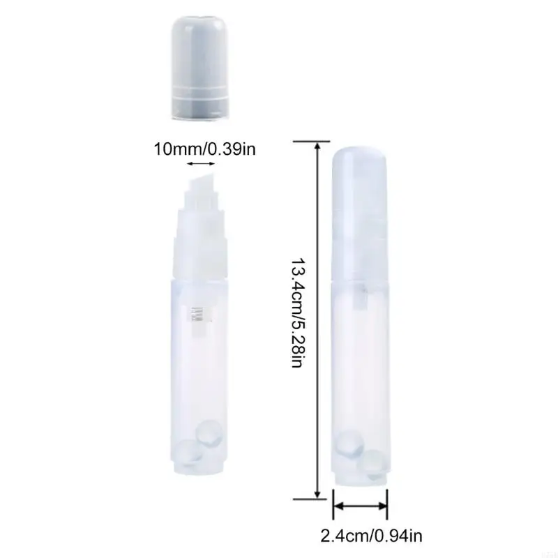 U75B 1/2Pcs Refillable Empty Paint Pen 10mm Chisel Tip Empty Paint Marker For Painting on Paper Wood Ceramic Metal Fabric