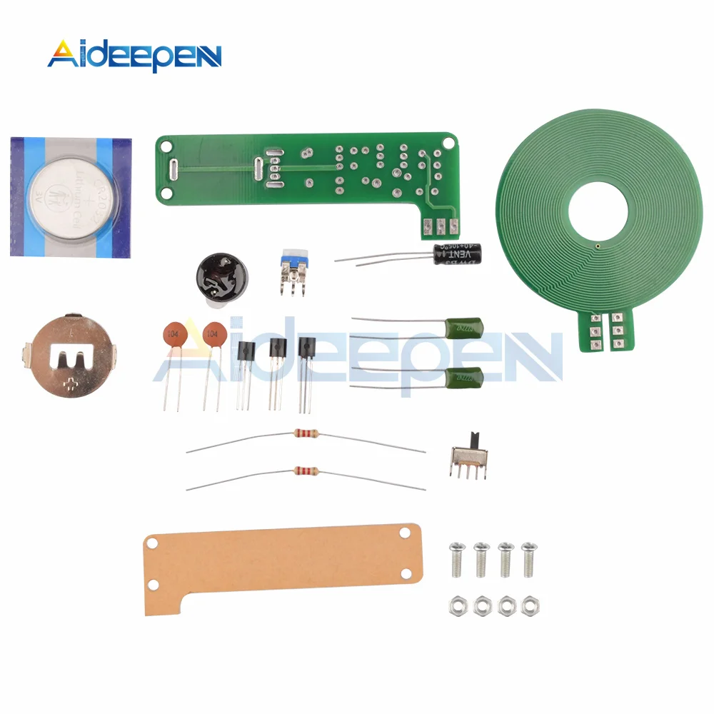 Metal Detector Kit Electronic Kit DC 3V-5V Non-contact Sensor Board Module DIY Electronic Part Metal Detector DIY Kit with Case 6