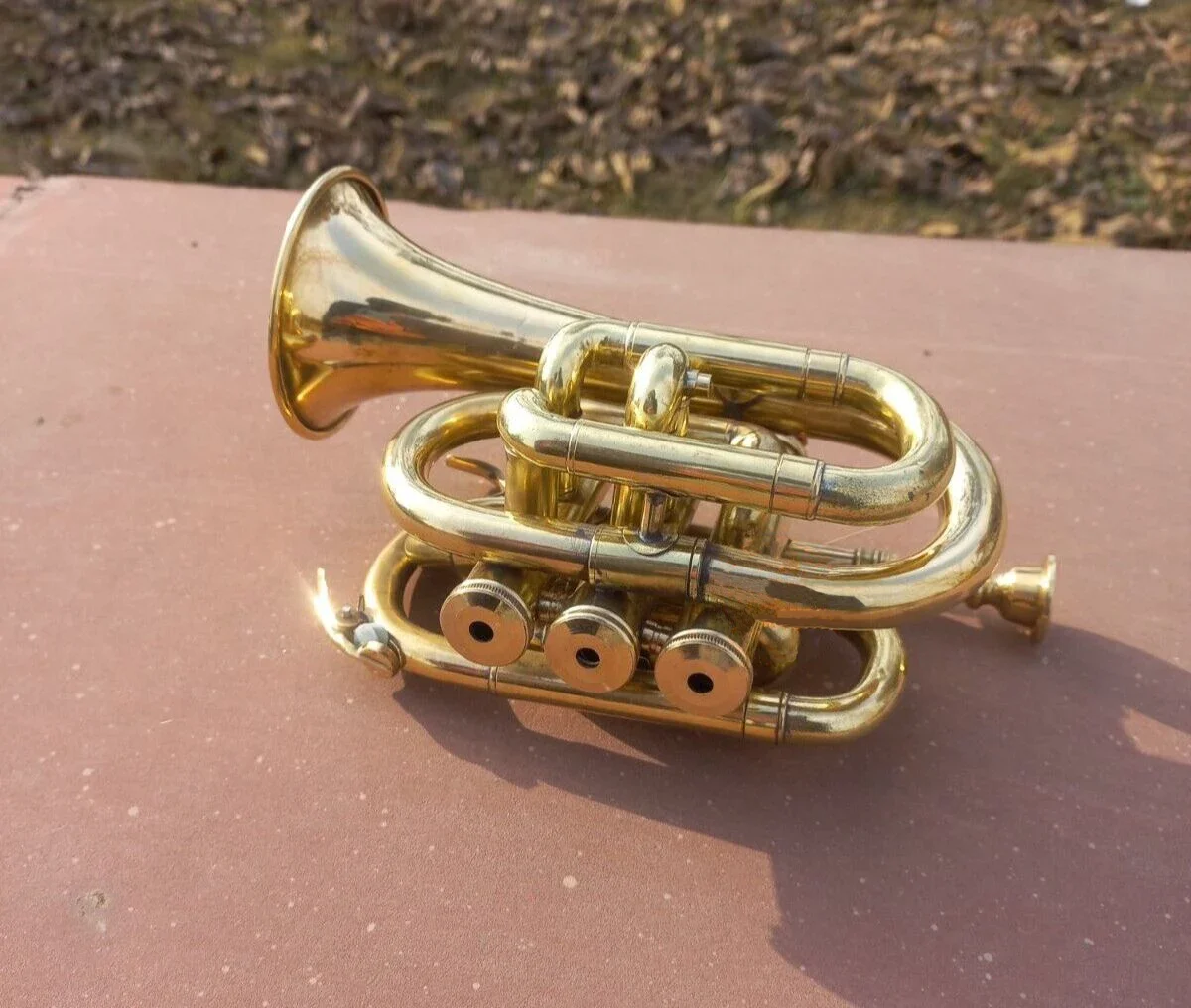 Professional Vintage Brass Trumpet Bb Pocket Trumpet 3 Valve Mouthpiece Gift
