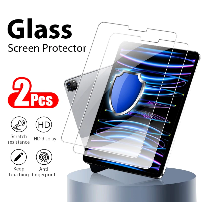

2Pcs Tempered Glass Screen Protector For IPad Pro 12.9 11 12 9 Air 4 5 10.9 10th Generation Mini 6 5th 6th 7th 8th 9th 10.2 Film