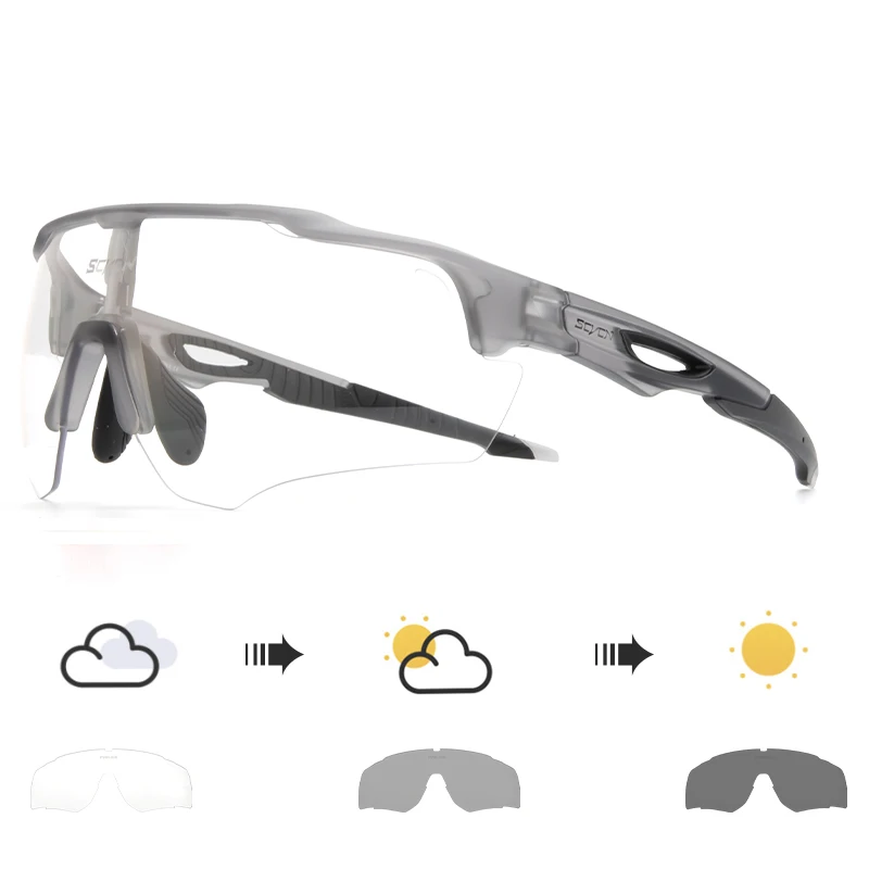 SCVCN Photochromic Cycling Sunglasses MTB Cycle Eyewear Men's Sunglasses Sports Running Bicycle Glasses UV400 Protection Goggles