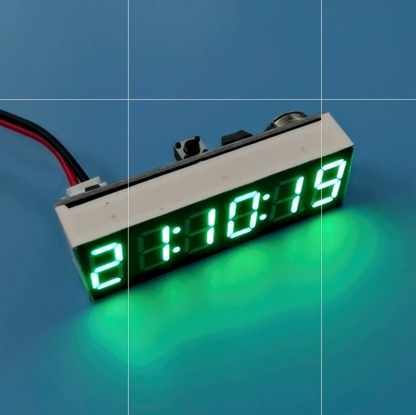 Compact LED Digital Clock with Second Display and Adjustable Brightness
