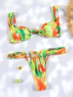 Tie Dye Bikinis Print Swimwear Swimsuit Women Sexy Bathing Suit Bandage Biquini 2-Pieces Beachwear 2024 Summer