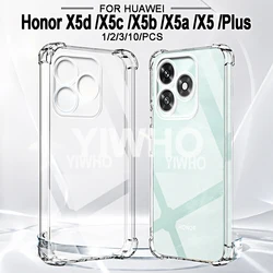 Transparent Shockproof Soft TPU Phone Case - Clear Back Cover, Multiple Piece Options for Honor X5b (Clear)