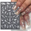 3D Metal Silver Flame Nail Stickers Bronzing Chrome Stripe Line Sliders Design Manicure French Nail Art Decoration Y2K Decals 2