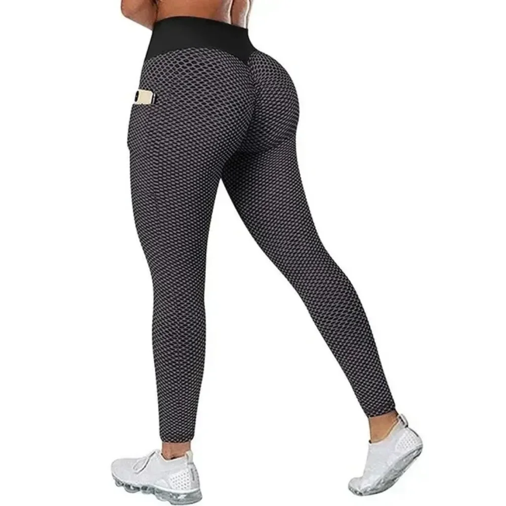 

S-3XL Women High Waist Pocket Sports Leggings Fitness Pants Scrunch Butt Workout Tights Push Up Yoga Gym Leggins Deportiva Mujer