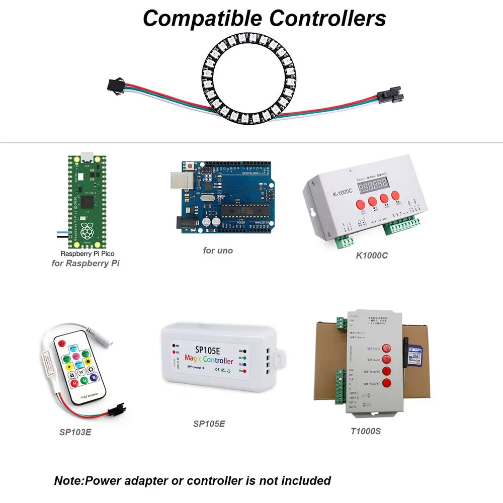 WS2812B LED RGB Ring 8/16/24/35/45LEDs WS2812 WS2811 5050 RGB LED + Integrated Driver Individually Addressable Module