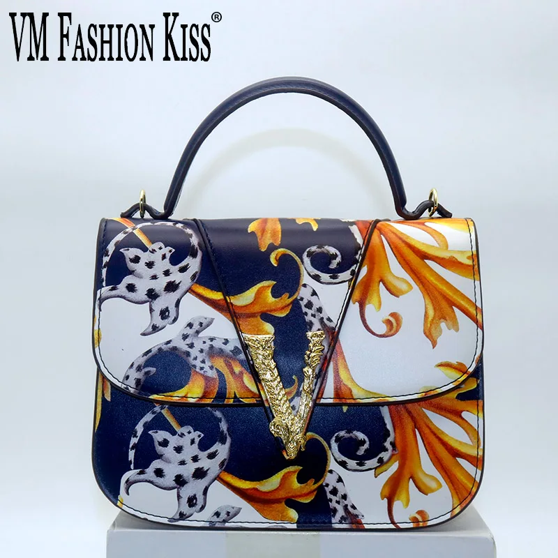 

VM FASHION KISS 2024 New Floral Print Women's Handbag Multi-compartment Crossbody Bag Top Handle Bag Luxury Design Shoulder Bag