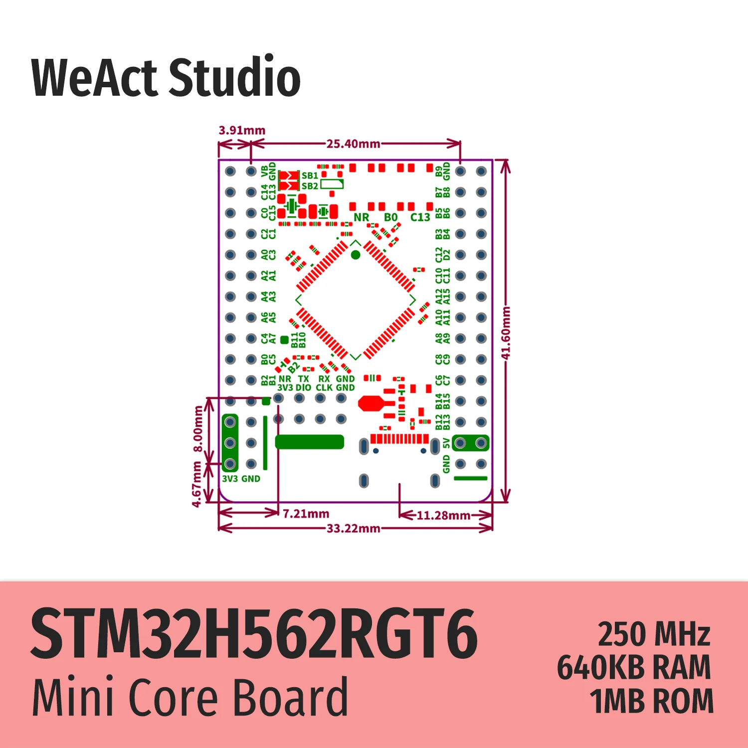 WeAct STM32H562RGT6 STM32H562RG STM32H562 STM32H5 STM32 Core Board Demo Board 4