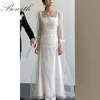 Bowith Korean Wedding Dresses Square Collar Long Sleeves Bridal Gown A-Line Floor-Length Bridal Gown Customized Evening Dresses 1