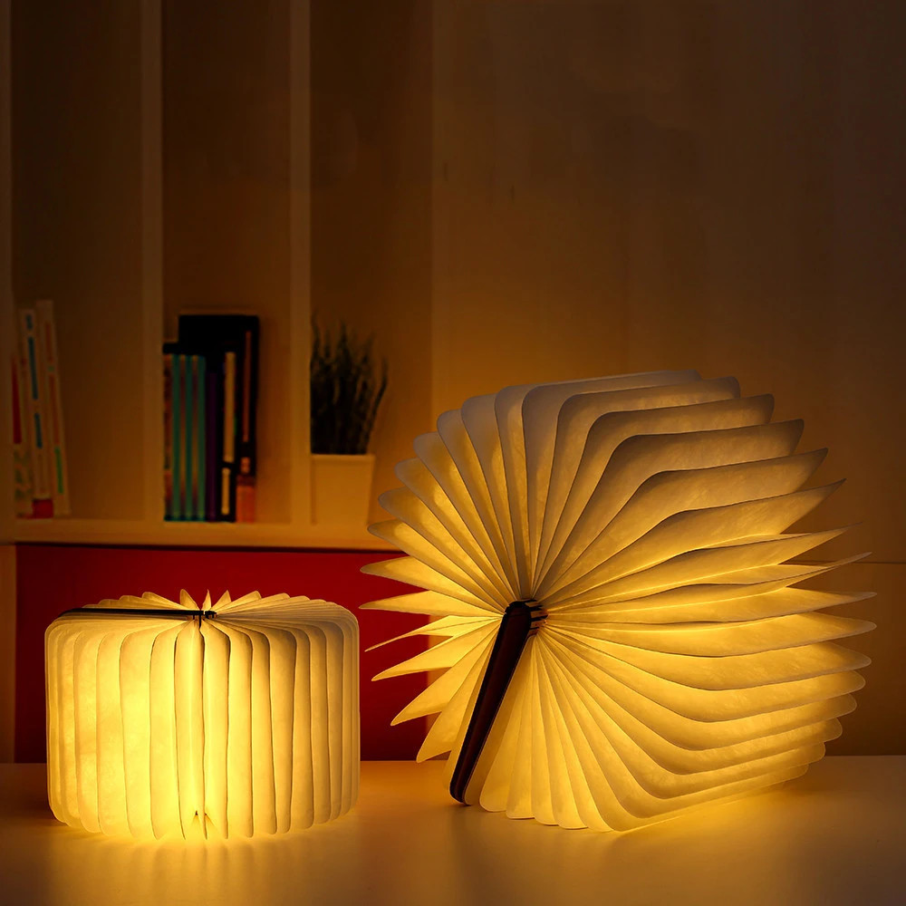 Портативный 3D креативный деревянный светодиодный ночник для книг 3 цвета 5 В