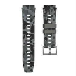 Camouflage Black Adjustable Silicone Sport Watch Band - 22mm Strap Bracelet Accessories - Band Width 22mm (Camo Black)