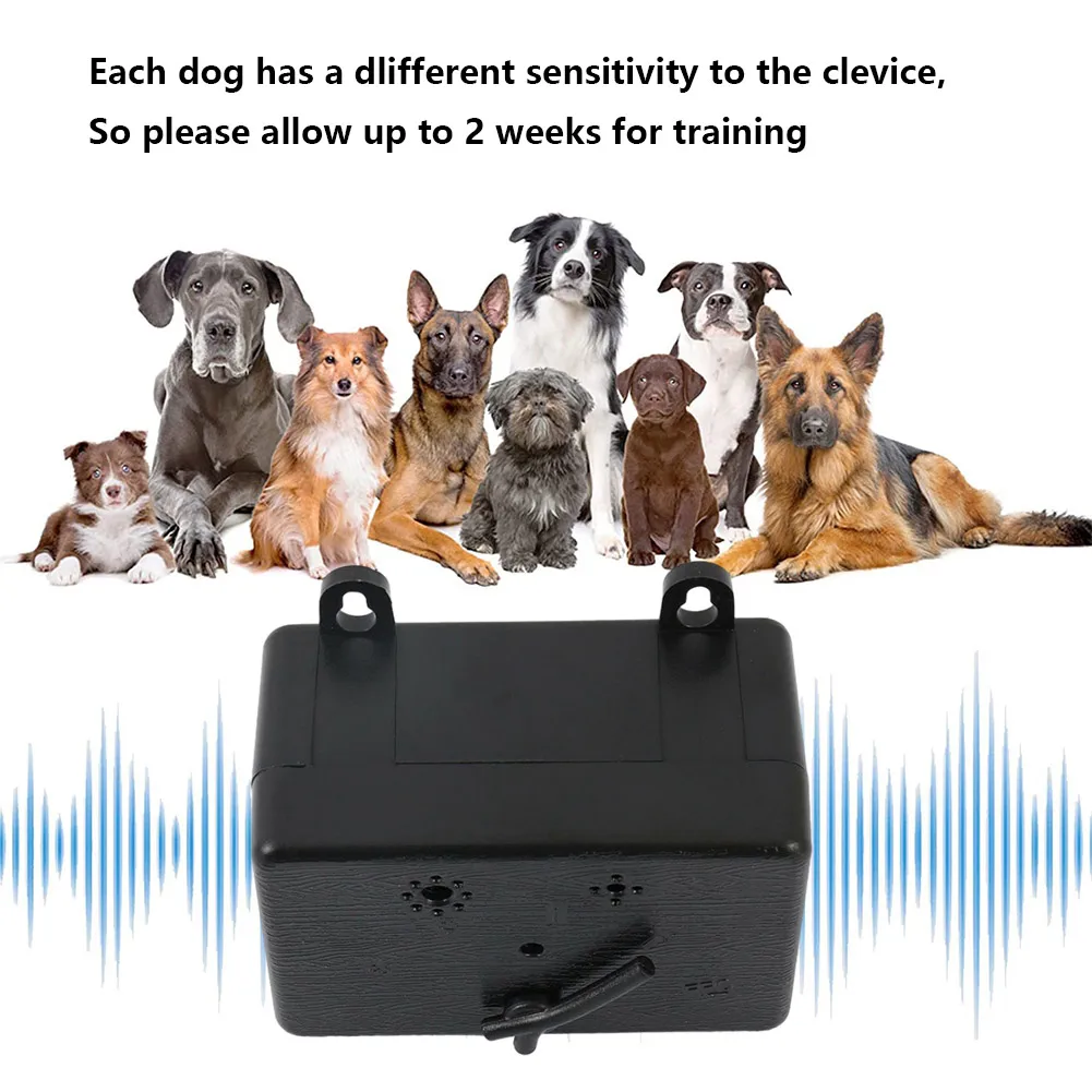 Ultrasonic Outdoor Anti Barking Device 4 Adjustable Level 50 Ft Neighbors Dog Silencer Rechargeable Safe for Pets and People