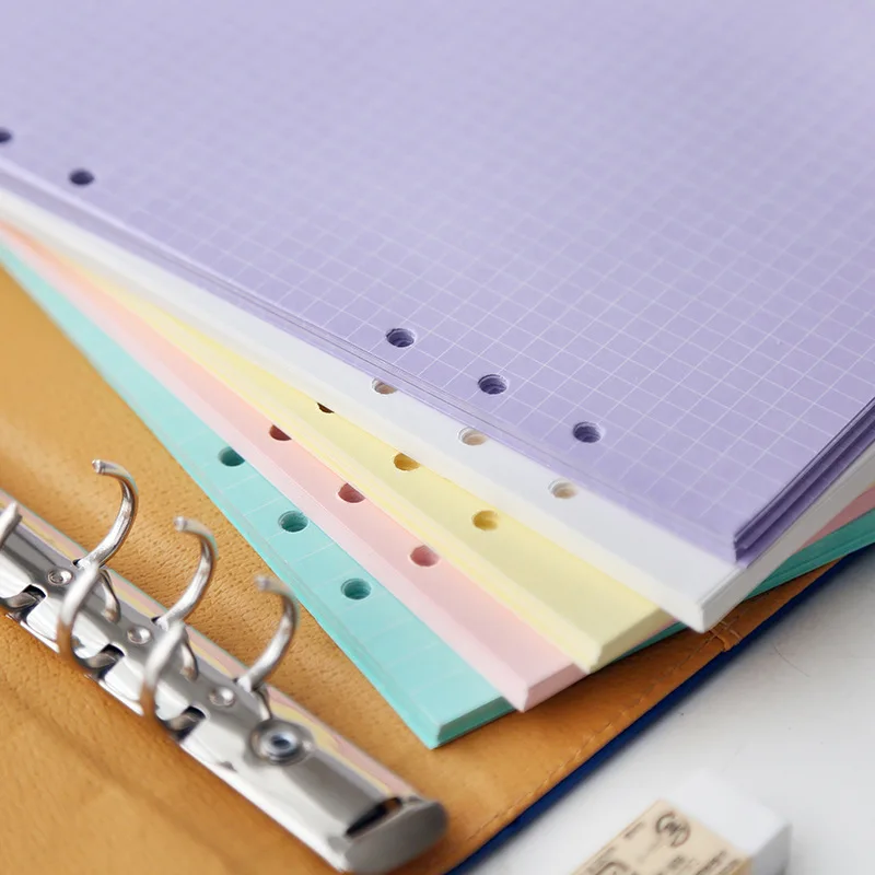 Notebook Refill 50 Sheet A5 A6 Loose-leaf Colorful Refill Inner Page Line Blank Grid