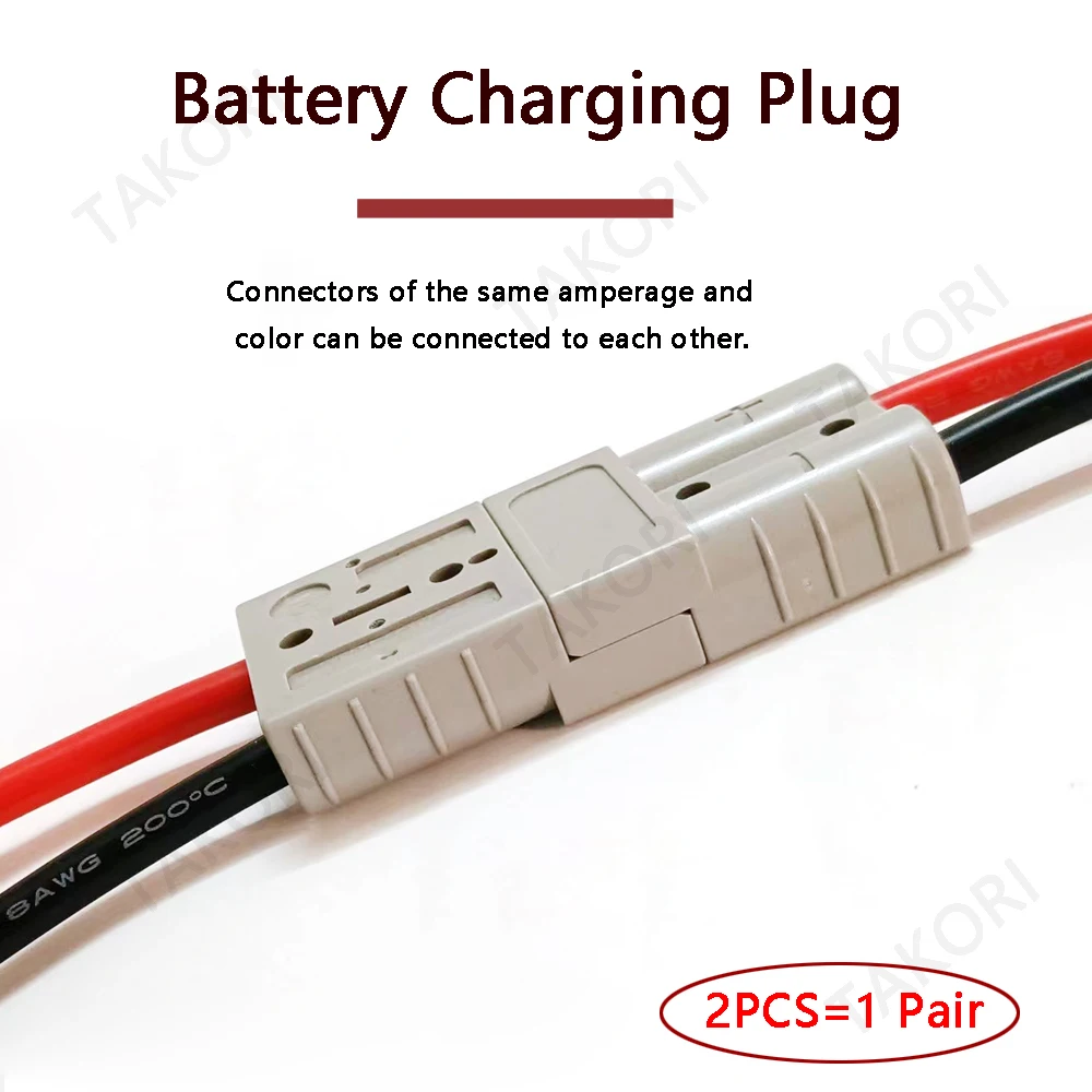 Power Plug 50A/120A/175A 600V Silicone Cable 8/6/4/2/0awg Electric Car Battery Charging High Current Connector Kit