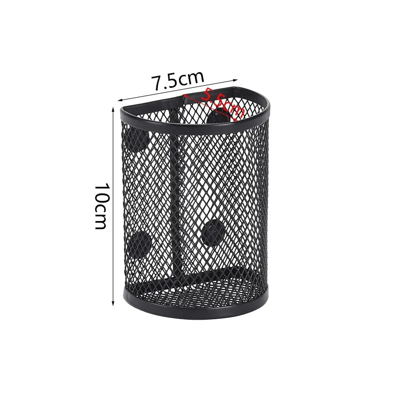 Metal Storage Box Iron Magnetic Pen Holder Desktop Stationery Organization Makeup Brush Mesh Basket Pencil Container New