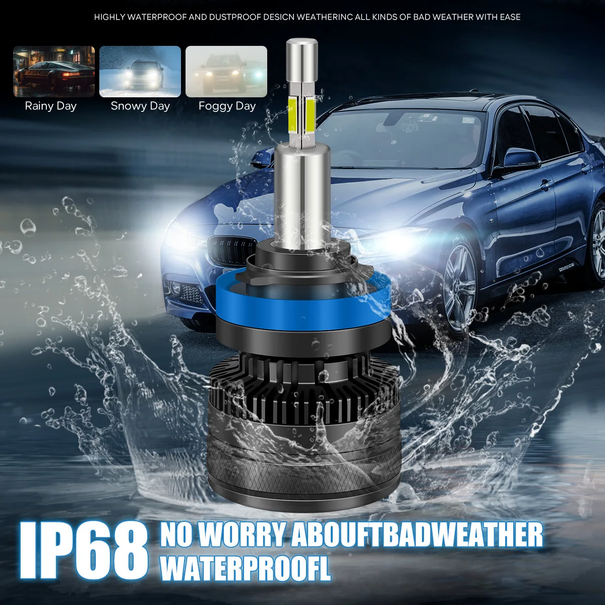 

Car LED Headlight H4 Ice Blue Color Temperature Led Car Light Headlight
